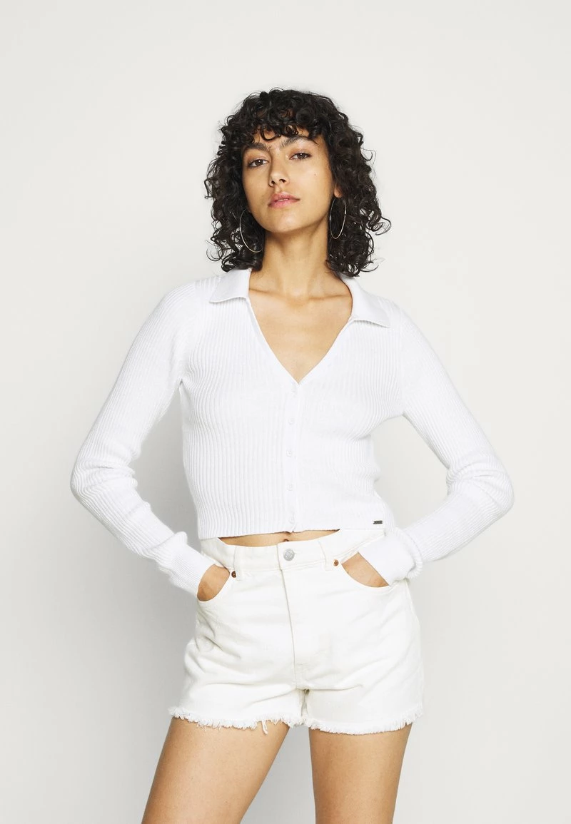 Hollister Co. SLIM BUTTON - Strickjacke - White | Damen 3 Hollister Co. SLIM BUTTON - Strickjacke - White | Damen