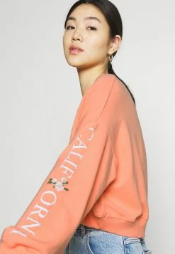 Hollister Co. PRINT FASHION LOGO CREW - Sweatshirt - Coral | Damen -Hollister Geschäft 6efb0ac2c5c24d14884344e89284ab13