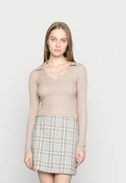 Hollister Co. EASY COZY OPEN COLLAR - Langarmshirt - Brown | Damen