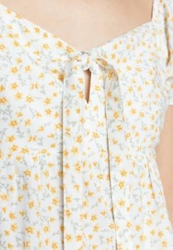 Hollister Co. TIE FRONT BABYDOLL - Bluse - White/yellow | Damen -Hollister Geschäft 756d17250da64c3fa7e4c9c2e4bbb274