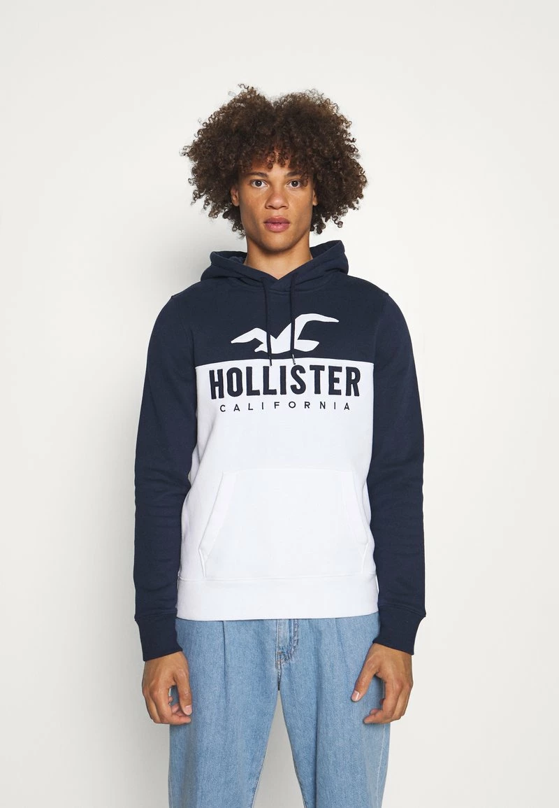 Hollister Co. TECH LOGO SPLICE - Sweatshirt - White/navy | Herren 3 Hollister Co. TECH LOGO SPLICE - Sweatshirt - White/navy | Herren
