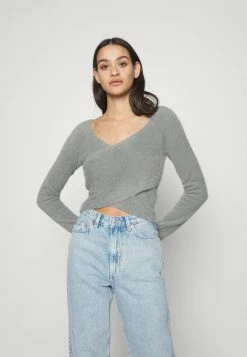 Hollister Co. COSZY WRAP SWEATER - Strickpullover - Grey | Damen