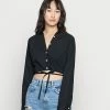 Hollister Co. WRAP AROUND SHIRTING - Hemdbluse - Black | Damen -Hollister Geschäft 813dfa90673a419eaa8d40d895599f90