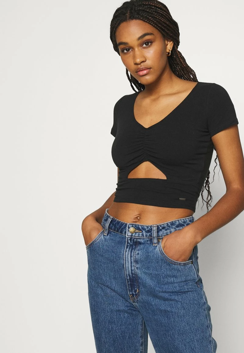 Hollister Co. CINCH CUTOUT TEE - T-Shirt Print - Black | Damen 7 Hollister Co. CINCH CUTOUT TEE - T-Shirt Print - Black | Damen – Bild 5