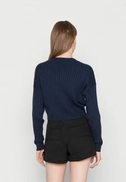 Hollister Co. CYBER DROP SOLIDS - Strickpullover - Navy Blazer | Damen -Hollister Geschäft 8cd7e7a504c546f8a853c0ea608d714b
