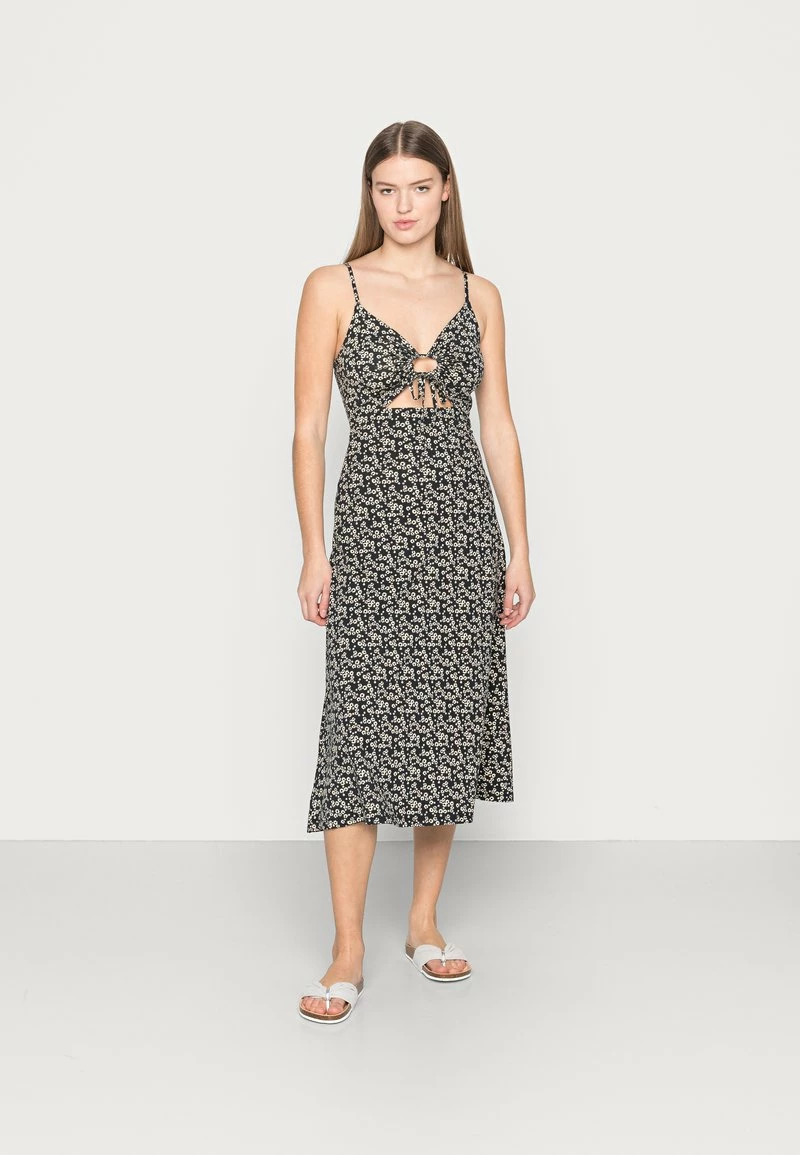 Hollister Co. BARE CUTOUT MIDI DRESS - Jerseykleid - Black/white | Damen 3 Hollister Co. BARE CUTOUT MIDI DRESS - Jerseykleid - Black/white | Damen