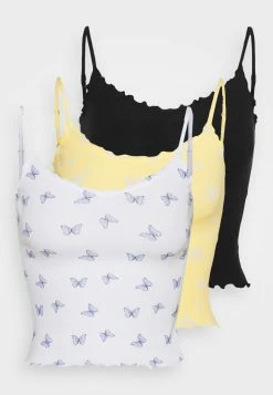 Hollister Co. LETTUCE CAMI 3 PACK - Top - Yellow/black | Damen