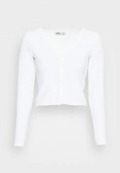Hollister Co. TEXTURED BUTTON FLYAWAY - Strickjacke - Bright White | Damen -Hollister Geschäft 956b170f68374aaa9ffebb0020807e00