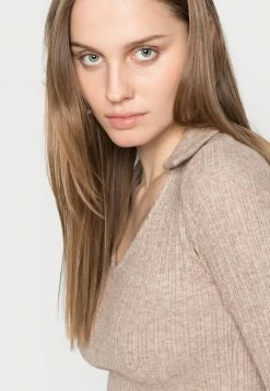 Hollister Co. EASY COZY OPEN COLLAR - Langarmshirt - Brown | Damen -Hollister Geschäft 96382923739c4bcbafaf10bb4e6fd0fc