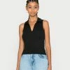 Hollister Co. BARE SEAMLESS BARE POLO - Top - Casual Black | Damen -Hollister Geschäft 966e6a79690c450bb8798f8a0cacc92f