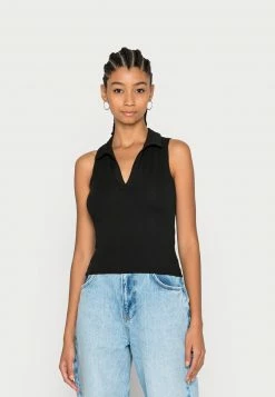Hollister Co. BARE SEAMLESS BARE POLO - Top - Casual Black | Damen