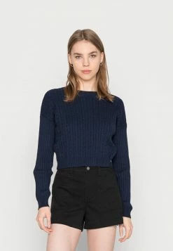 Hollister Co. CYBER DROP SOLIDS - Strickpullover - Navy Blazer | Damen