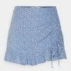 Hollister Co. RUFFLE MINI SKORT - Minirock - Blue Floral | Damen