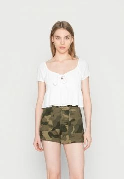 Hollister Co. TIE FRONT BABYDOLL - Bluse - White | Damen