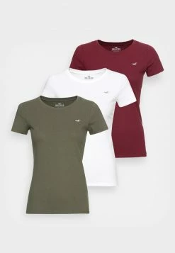 Hollister Co. SLIM CREW MULTIPACK UNISEX - T-Shirt Basic - White/zinfandel/beetle | Damen -Hollister Geschäft ab033fc5a69643e3803ffbb1ab9d90e5