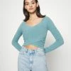 Hollister Co. COSZY WRAP SWEATER - Strickpullover - Smoke Blue | Damen -Hollister Geschäft abdf2109cc6a4607b5758b7e16592aee