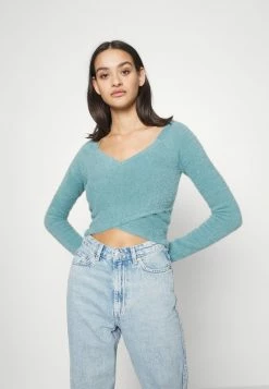 Hollister Co. COSZY WRAP SWEATER - Strickpullover - Smoke Blue | Damen