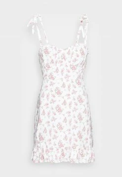 Hollister Co. BARE VOLUME WOVEN DRESS - Freizeitkleid - White/pink | Damen -Hollister Geschäft adef0db818674df38a87b71d3b3a44a8