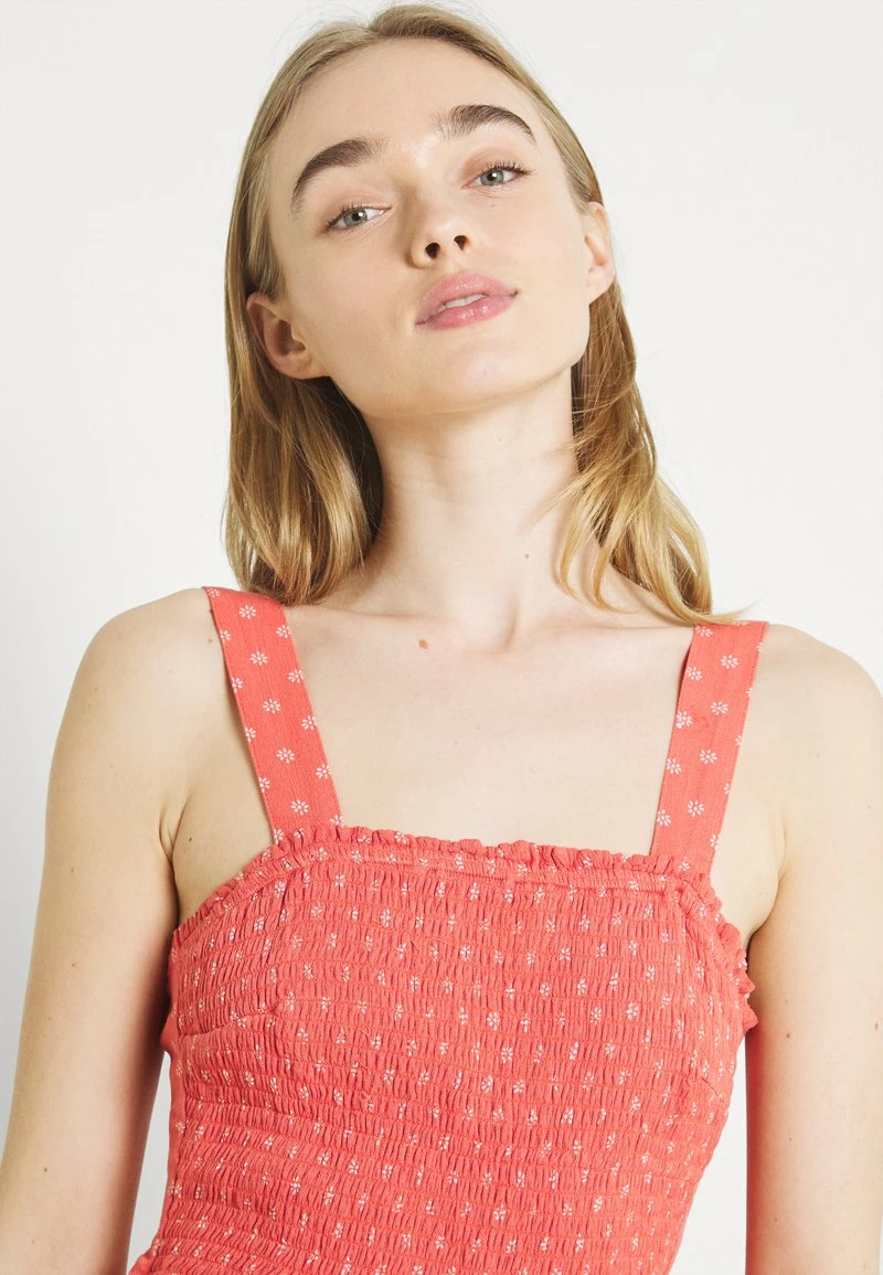 Hollister Co. WEBEX BARE SMOCKED TIEBACK ROMPER - Jumpsuit - Coral | Damen 6 Hollister Co. WEBEX BARE SMOCKED TIEBACK ROMPER - Jumpsuit - Coral | Damen – Bild 4
