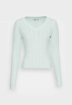 Hollister Co. ICON CABLE V NECK UPDATE - Strickpullover - Pale Blue | Damen -Hollister Geschäft b02205c2f9c3467db04c52be829cf8ca