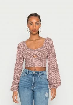 Hollister Co. MELROSE CUTOUT - Langarmshirt - Brown Geo Floral | Damen