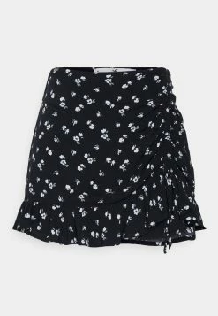 Hollister Co. RUFFLE MINI SKORT - Minirock - Navy Floral | Damen