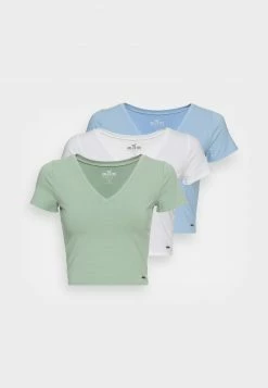 Hollister Co. BABY TEE 3 PACK - T-Shirt Basic - Bright White/placid Blue/green Bay | Damen -Hollister Geschäft bd07da7d6373494898ce2682dcd03770