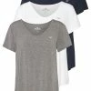 Hollister Co. EASY BASIC 3 PACK - T-Shirt Basic - White/grey/navy | Damen -Hollister Geschäft bd167026011b4a609ab72dd3567b3112