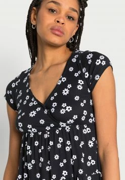 Hollister Co. TIERED SHORT DRESS - Freizeitkleid - Black/white Floral | Damen -Hollister Geschäft bd7922eb095546248ab34a185487688b
