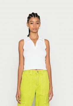 Hollister Co. BARE SEAMLESS BARE POLO - Top - Bright White | Damen