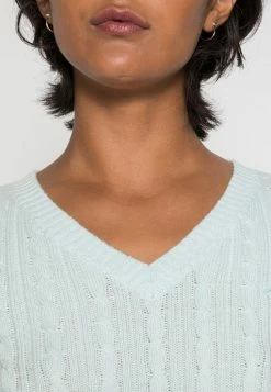 Hollister Co. ICON CABLE V NECK UPDATE - Strickpullover - Pale Blue | Damen -Hollister Geschäft c4f643c08ac9452bb6f042abd347baaa