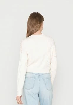 Hollister Co. CYBER DROP SOLIDS - Strickpullover - Antique White | Damen -Hollister Geschäft cab05500d460438eb1f5f33a1baedac4