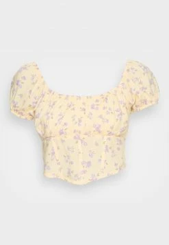 Hollister Co. CORSET - Bluse - Yellow/purple | Damen -Hollister Geschäft cd95f121555c477e96cf1292826bb4c7
