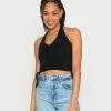 Hollister Co. DOUBLE SIDE CINCH HALTER - Top - Casual Black | Damen -Hollister Geschäft cefbc468605747b78b56df1fa9046417