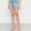 Hollister Co. UHR MOM FABRIC PATCHWORK - Jeans Shorts - Blue Denim | Damen -Hollister Geschäft d3959ed7a2aa4543957a411b2606863e