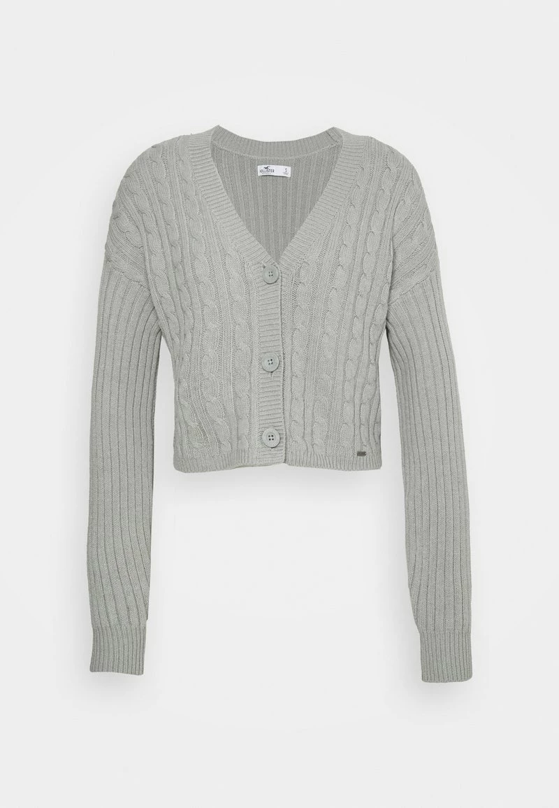 Hollister Co. EASY CROP CARDI - Strickjacke - Grey | Damen 7 Hollister Co. EASY CROP CARDI - Strickjacke - Grey | Damen – Bild 5
