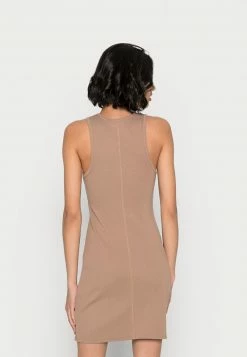 Hollister Co. HIGH NECK EXPOSED SEAM SHORT DRESS - Strickkleid - Brown Solid | Damen -Hollister Geschäft d4e8fc40f31343ae9d40f7dd9b2fde00