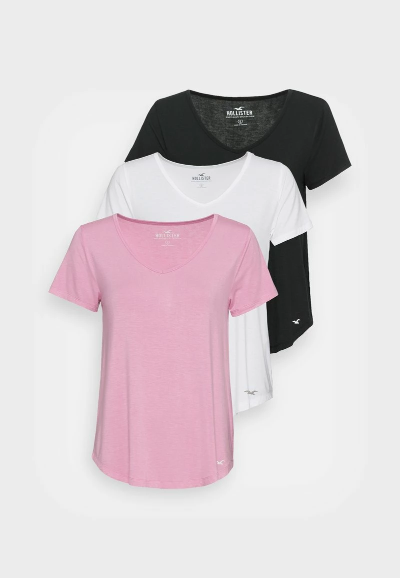 Hollister Co. EASY VEE 2 PACK - T-Shirt Basic - White/black/moonlight Mauve | Damen 8 Hollister Co. EASY VEE 2 PACK - T-Shirt Basic - White/black/moonlight Mauve | Damen – Bild 6