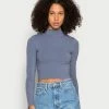 Hollister Co. CROP MOCK - Langarmshirt - Grisaille | Damen -Hollister Geschäft d9aa27286783466593c320e40d3ac451