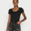 Hollister Co. SEAMLESS SNAP HENLEY - T-Shirt Basic - Casual Black | Damen -Hollister Geschäft ded8afcb6bc641ffb8349d64991f9948
