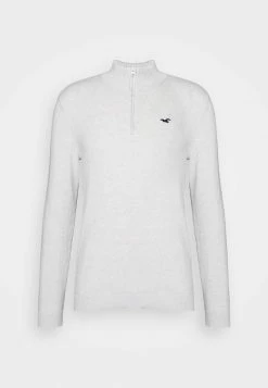 Hollister Co. QUARTER ZIP - Strickpullover - Light Grey | Herren -Hollister Geschäft df102188fba04960affa6e28c20326f1