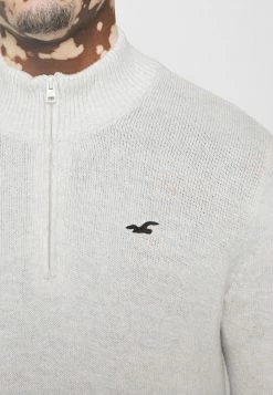 Hollister Co. QUARTER ZIP - Strickpullover - Light Grey | Herren -Hollister Geschäft dfe1b9388fe34d5bbdac12d7c97b3c32