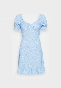 Hollister Co. TWIST SHORT DRESS - Freizeitkleid - Blue Floral | Damen -Hollister Geschäft e3e1f88a2f6b437887f7fcd00b1818fe