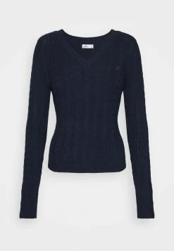 Hollister Co. ICON CABLE V NECK - Strickpullover - Navy | Damen -Hollister Geschäft e641808e5b6b48a08ba52c558063907b