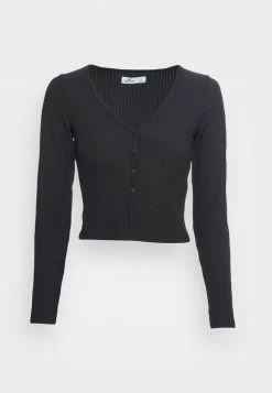 Hollister Co. TEXTURED BUTTON FLYAWAY - Strickjacke - Casual Black | Damen -Hollister Geschäft e7bc9105c3504930ac6455a34ad05667