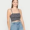 Hollister Co. BARE SPACEDYE CAMI - Top - Black Space Dye | Damen