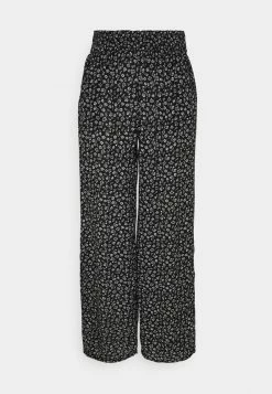Hollister Co. BEACHY WIDE LEG PANT - Stoffhose - Black | Damen