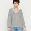 Hollister Co. OVERSIZED SWEATER - Strickpullover - Grey | Damen -Hollister Geschäft f699afa7e8734f18b89e4c0401eb1e45