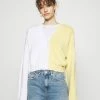 Hollister Co. ECLECTIC PATTERN FASHION CARDI - Strickjacke - Yellow/white | Damen -Hollister Geschäft f789350dbe904f5b9a146e64a281c7af