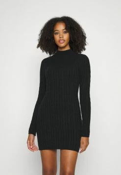 Hollister Co. CABLE DRESS - Strickkleid - Black | Damen
